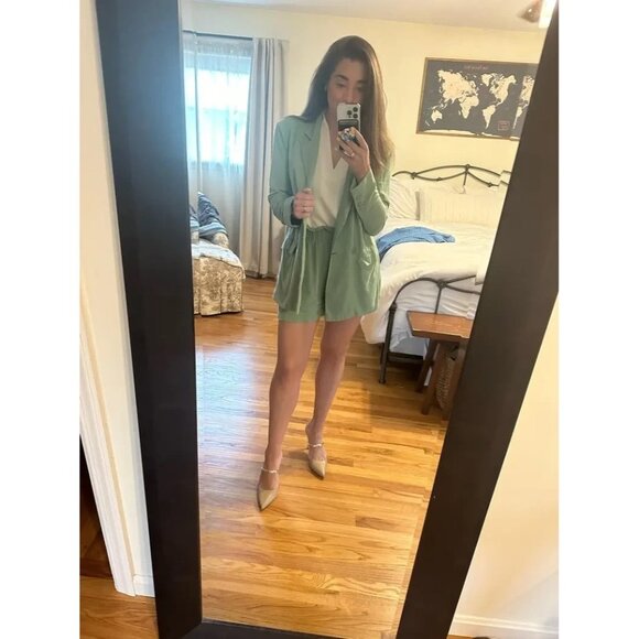 Thakoon Green Oversized Linen Blend Blazer Jacket Size 4 - Picture 5 of 9